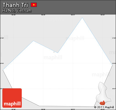 Silver Style Simple Map of Thanh Tri, single color outside