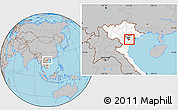 Gray Location Map of Phu Xuyen, highlighted country, highlighted parent region