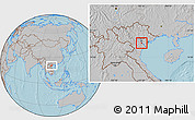 Gray Location Map of Phu Xuyen, hill shading
