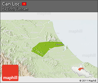 Physical 3D Map of Can Loc, lighten