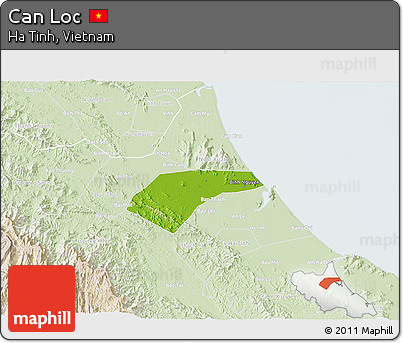Physical 3D Map of Can Loc, lighten