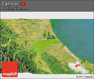 Physical 3D Map of Can Loc, satellite outside