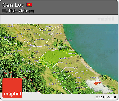 Physical 3D Map of Can Loc, satellite outside
