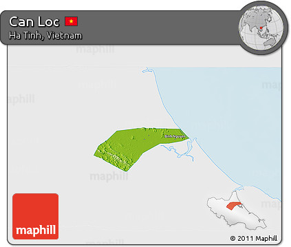 Physical 3D Map of Can Loc, single color outside
