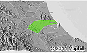 Political 3D Map of Can Loc, desaturated
