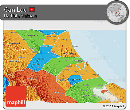 Political 3D Map of Can Loc