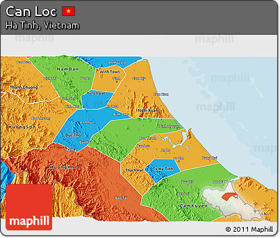 Political 3D Map of Can Loc