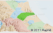 Political 3D Map of Can Loc, lighten