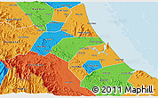 Political 3D Map of Can Loc