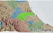 Political 3D Map of Can Loc, semi-desaturated