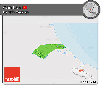 Political 3D Map of Can Loc, single color outside