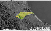 Satellite 3D Map of Can Loc, darken, desaturated
