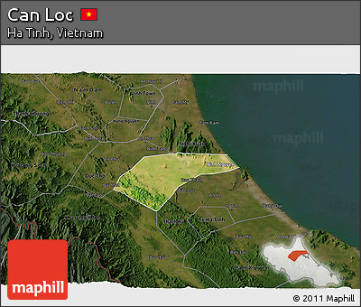 Satellite 3D Map of Can Loc, darken