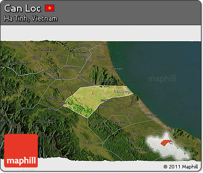 Satellite 3D Map of Can Loc, darken