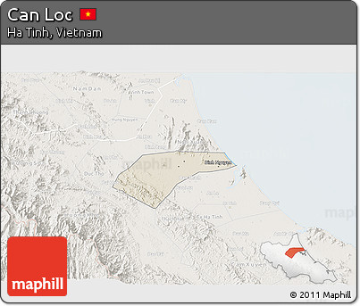Shaded Relief 3D Map of Can Loc, lighten