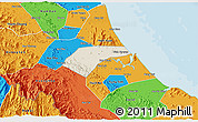 Shaded Relief 3D Map of Can Loc, political outside