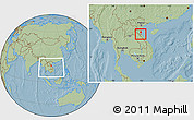 Savanna Style Location Map of Can Loc, within the entire country, hill shading
