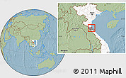 Savanna Style Location Map of Can Loc, highlighted country, highlighted parent region, hill shading