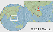 Savanna Style Location Map of Can Loc, highlighted parent region, within the entire country, hill shading