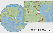 Savanna Style Location Map of Can Loc, highlighted parent region, hill shading