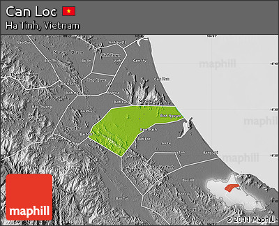 Physical Map of Can Loc, desaturated