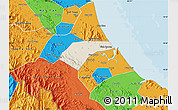 Shaded Relief Map of Can Loc, political outside