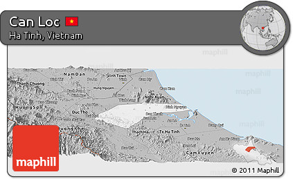 Gray Panoramic Map of Can Loc
