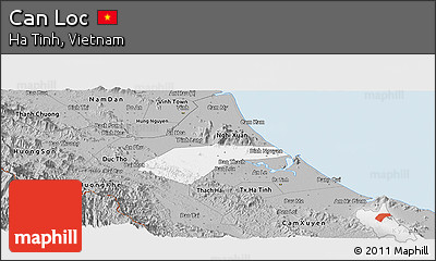 Gray Panoramic Map of Can Loc
