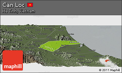 Physical Panoramic Map of Can Loc, darken, semi-desaturated