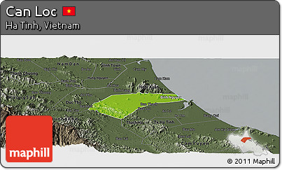 Physical Panoramic Map of Can Loc, darken, semi-desaturated
