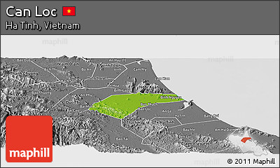 Physical Panoramic Map of Can Loc, desaturated