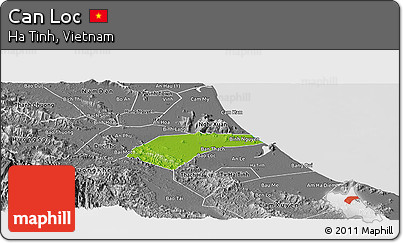 Physical Panoramic Map of Can Loc, desaturated