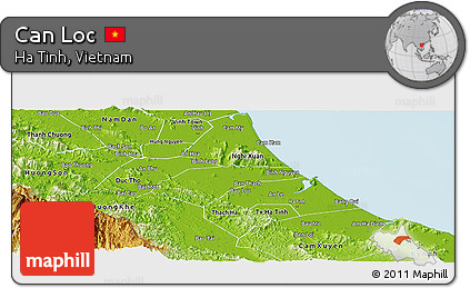 Physical Panoramic Map of Can Loc