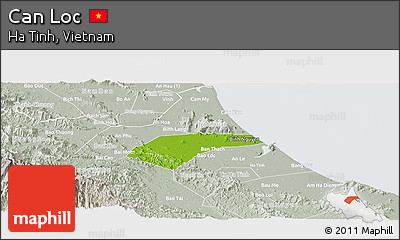 Physical Panoramic Map of Can Loc, lighten, semi-desaturated