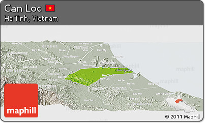 Physical Panoramic Map of Can Loc, lighten, semi-desaturated