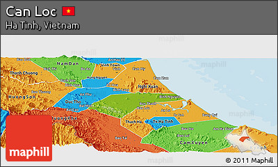 Physical Panoramic Map of Can Loc, political outside
