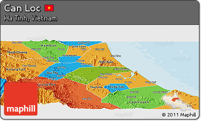 Physical Panoramic Map of Can Loc, political outside