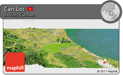 Physical Panoramic Map of Can Loc, satellite outside