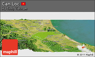 Physical Panoramic Map of Can Loc, satellite outside