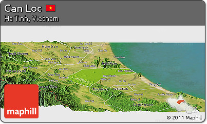 Physical Panoramic Map of Can Loc, satellite outside
