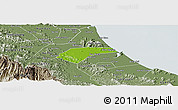 Physical Panoramic Map of Can Loc, semi-desaturated