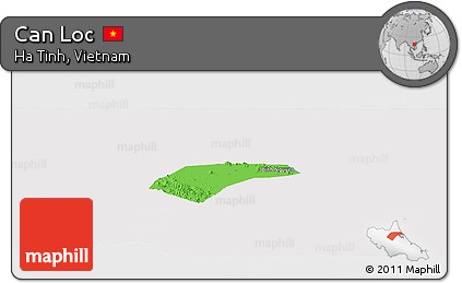 Political Panoramic Map of Can Loc, cropped outside