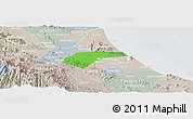 Political Panoramic Map of Can Loc, lighten, semi-desaturated