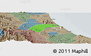 Political Panoramic Map of Can Loc, semi-desaturated