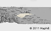 Shaded Relief Panoramic Map of Can Loc, darken, desaturated