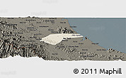 Shaded Relief Panoramic Map of Can Loc, darken