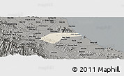 Shaded Relief Panoramic Map of Can Loc, darken, semi-desaturated