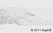 Shaded Relief Panoramic Map of Can Loc, lighten, desaturated