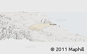 Shaded Relief Panoramic Map of Can Loc, lighten, semi-desaturated