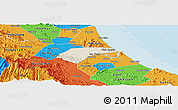 Shaded Relief Panoramic Map of Can Loc, political outside